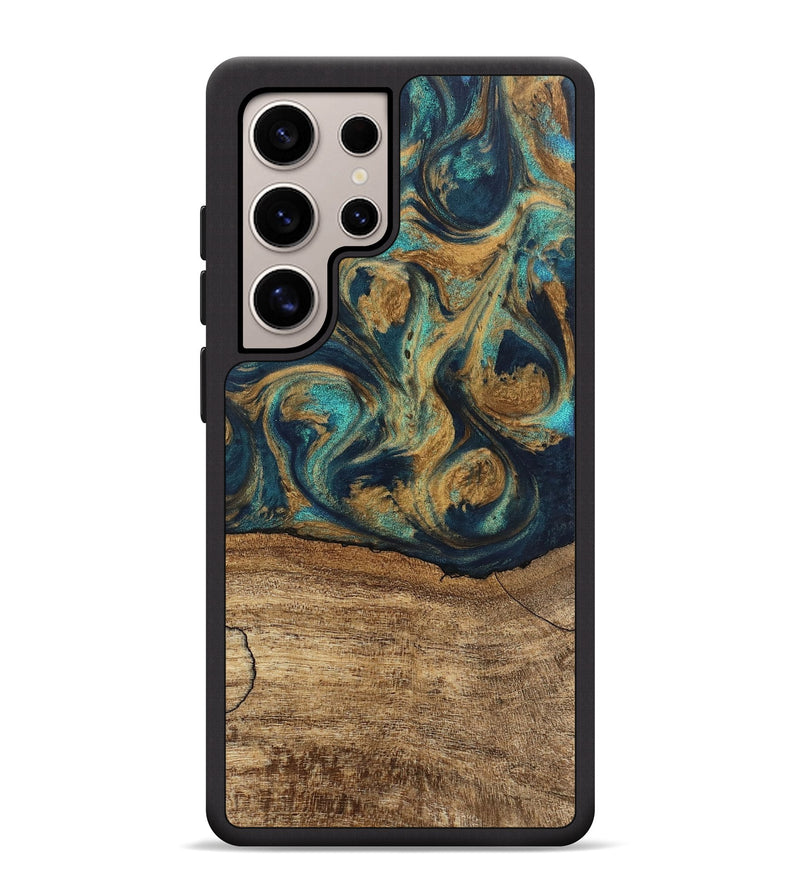 Galaxy S25 Ultra Wood Phone Case - Deirdre (Teal & Gold, 745601)