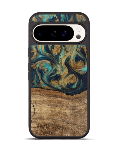 Pixel 9 Pro Wood Phone Case - Deirdre (Teal & Gold, 745601)