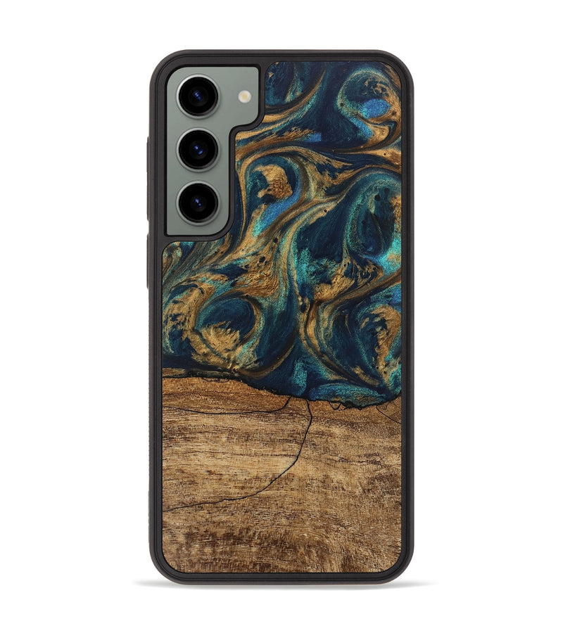 Galaxy S23 Plus Wood Phone Case - Eloise (Teal & Gold, 745602)