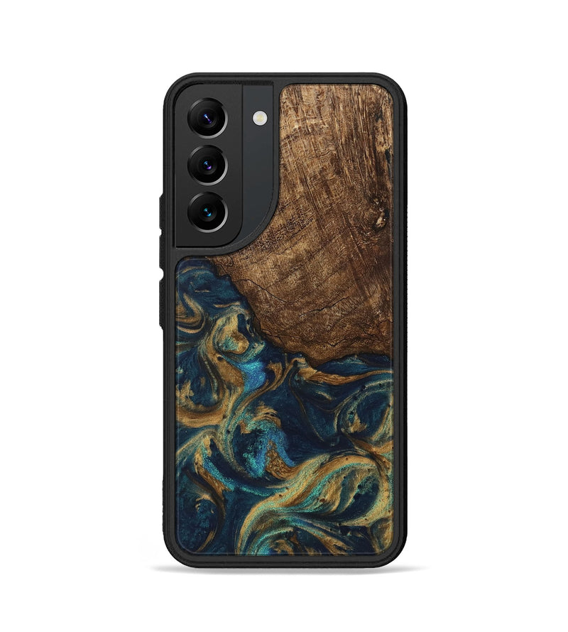 Galaxy S22 Wood Phone Case - Alonso (Teal & Gold, 745609)