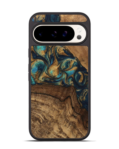 Pixel 9 Pro Wood Phone Case - Joey (Teal & Gold, 745612)