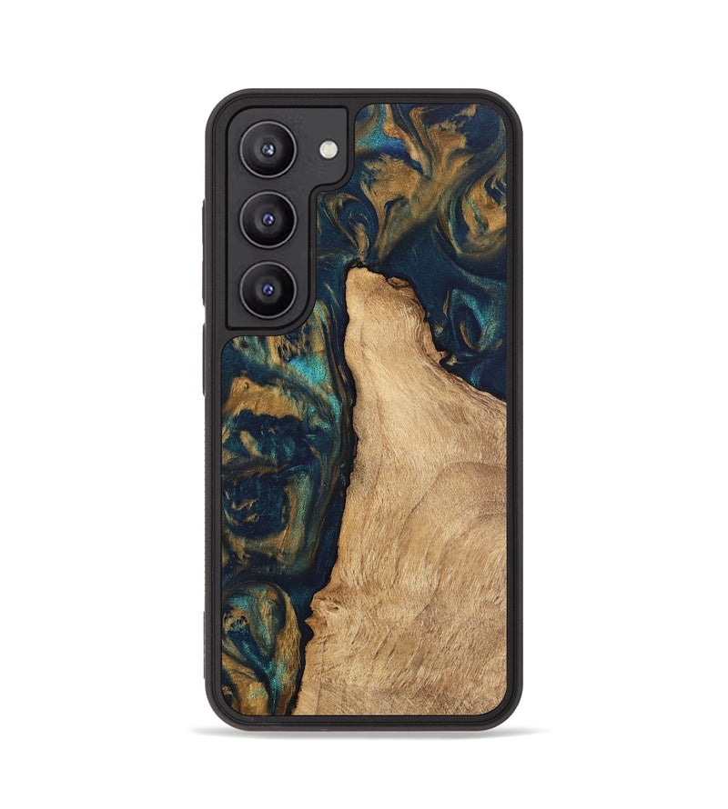 Galaxy S23 Wood Phone Case - Deonte (Teal & Gold, 745613)