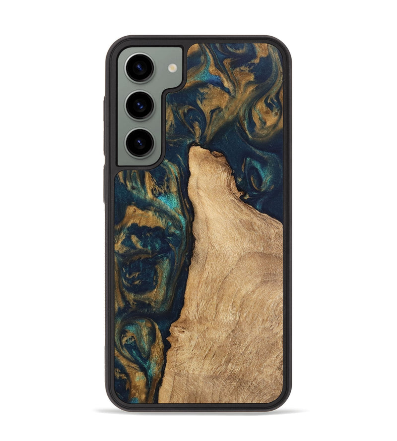 Galaxy S23 Plus Wood Phone Case - Deonte (Teal & Gold, 745613)