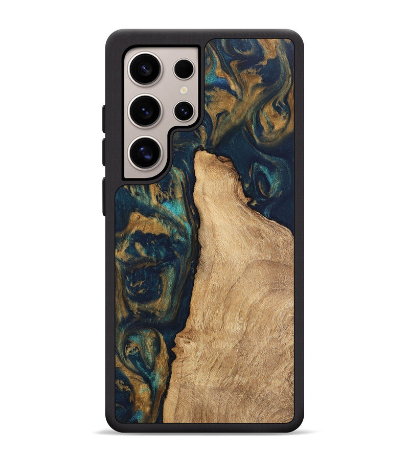 Galaxy S25 Ultra Wood Phone Case - Deonte (Teal & Gold, 745613)