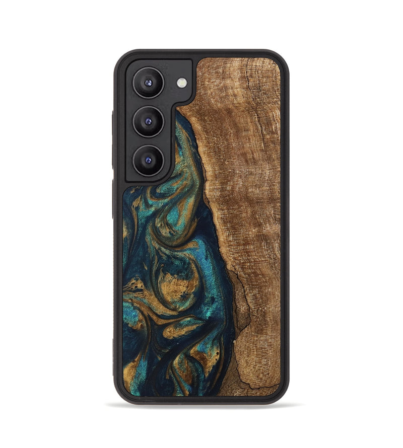 Galaxy S23 Wood Phone Case - Jadon (Teal & Gold, 745620)