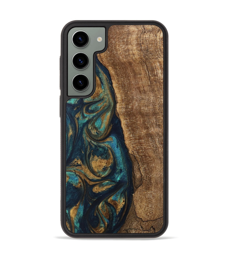 Galaxy S23 Plus Wood Phone Case - Jadon (Teal & Gold, 745620)