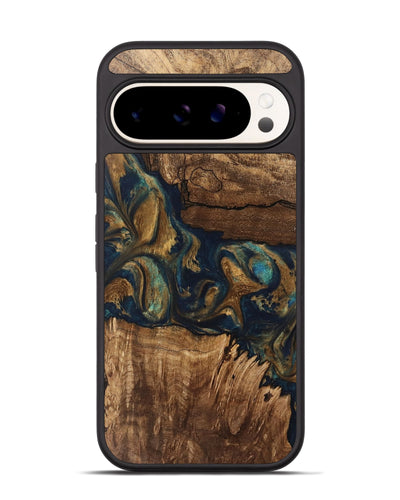 Pixel 9 Pro Wood Phone Case - Frieda (Teal & Gold, 745621)