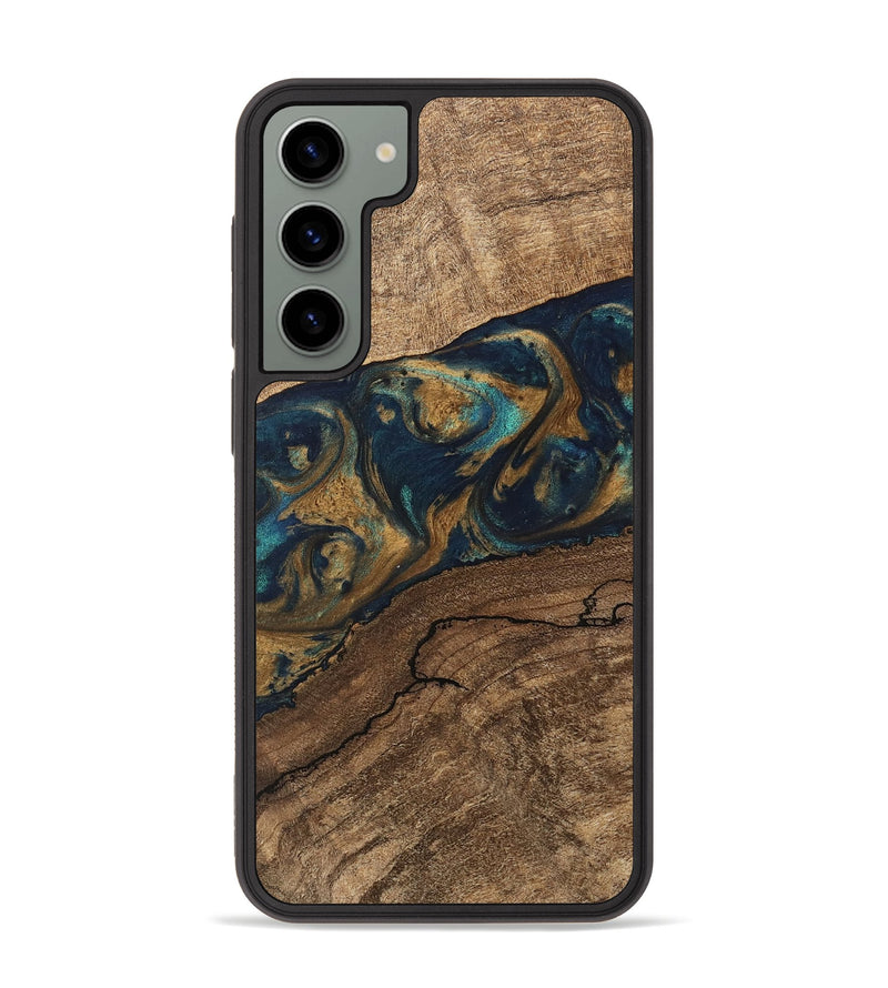 Galaxy S23 Plus Wood Phone Case - Nestor (Teal & Gold, 745622)