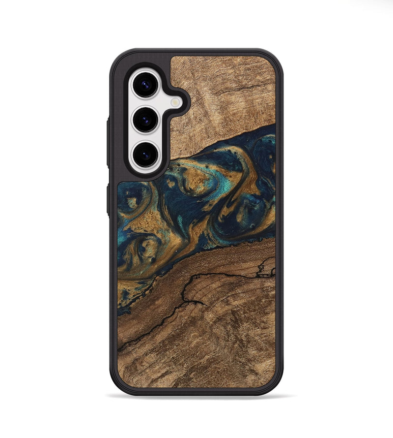 Galaxy S25 Plus Wood Phone Case - Nestor (Teal & Gold, 745622)