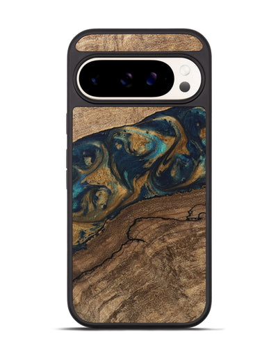 Pixel 9 Pro Wood Phone Case - Nestor (Teal & Gold, 745622)