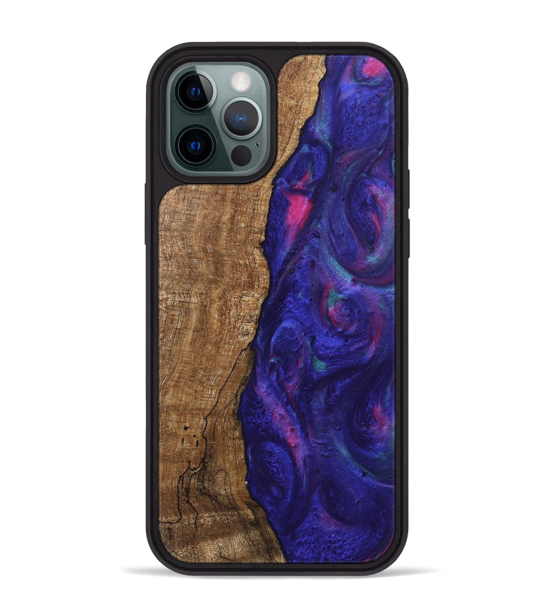 iPhone 12 Pro Max Wood Phone Case - Curley (Purple, 745625)