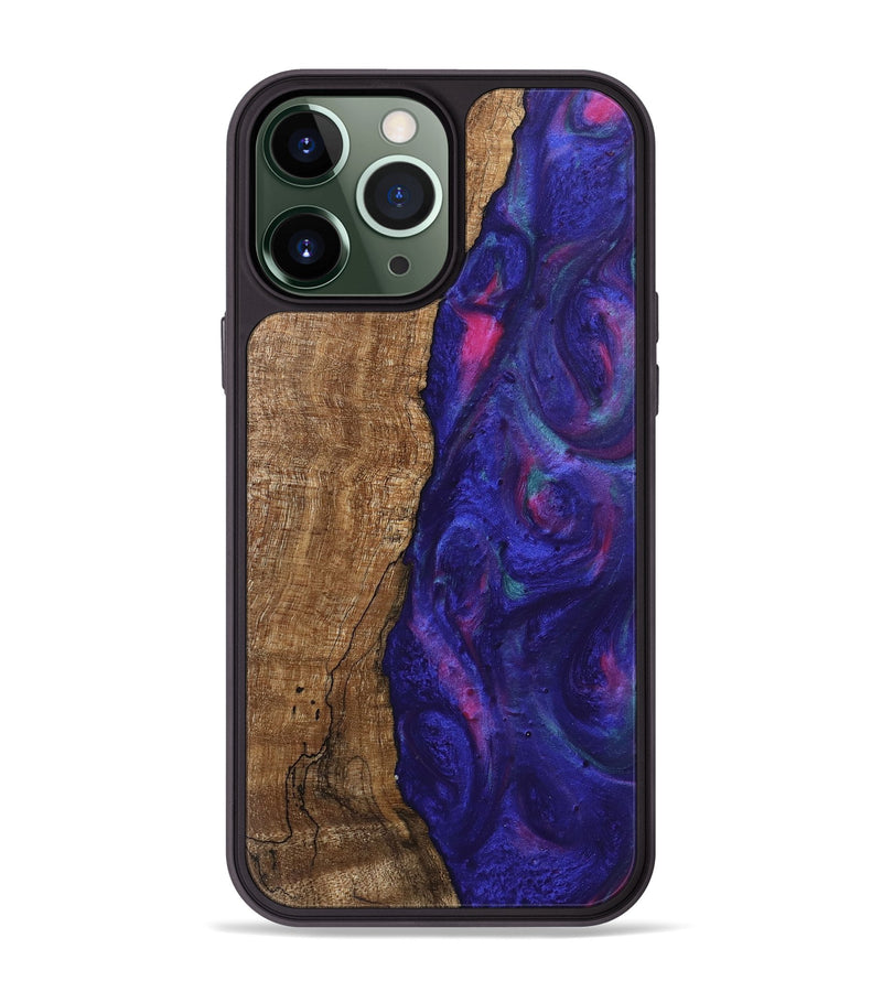 iPhone 13 Pro Max Wood Phone Case - Curley (Purple, 745625)