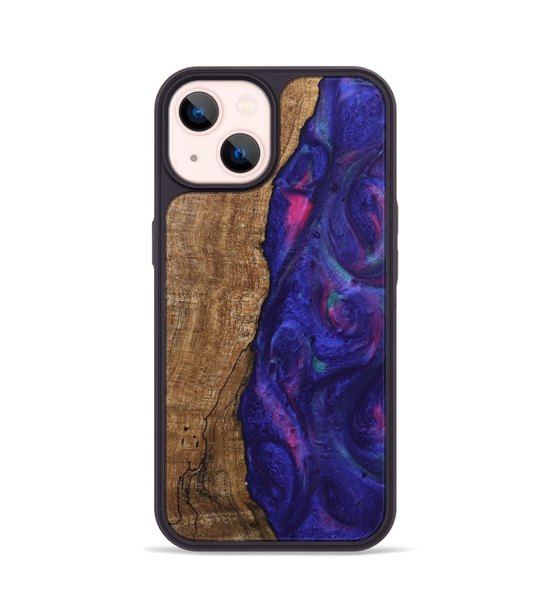 iPhone 14 Wood Phone Case - Curley (Purple, 745625)