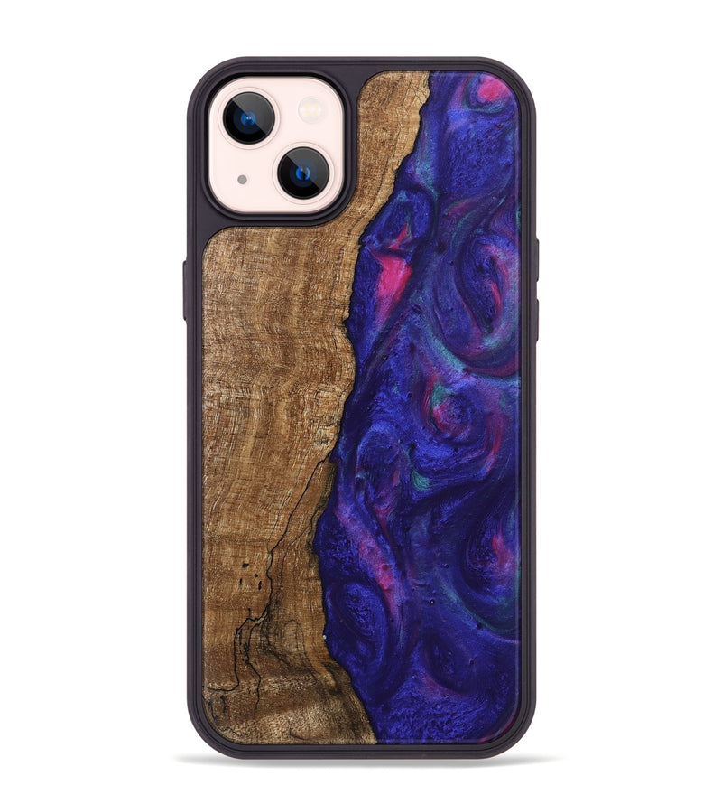 iPhone 14 Plus Wood Phone Case - Curley (Purple, 745625)