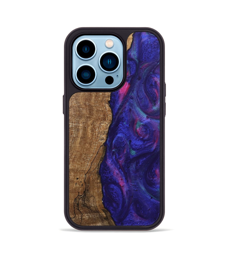 iPhone 14 Pro Wood Phone Case - Curley (Purple, 745625)