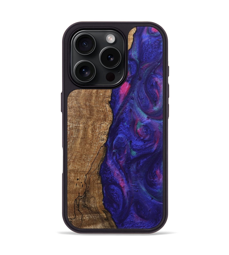 iPhone 16 Pro Wood Phone Case - Curley (Purple, 745625)