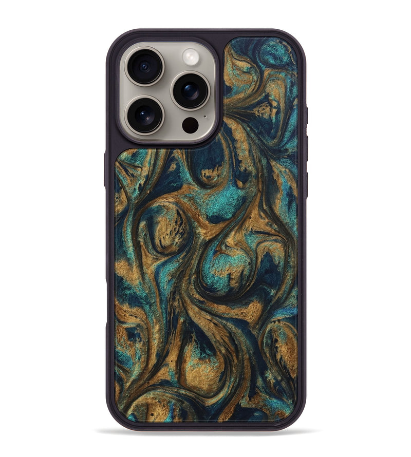 iPhone 16 Pro Max ResinArt Phone Case - Dana (Teal & Gold, 745626)