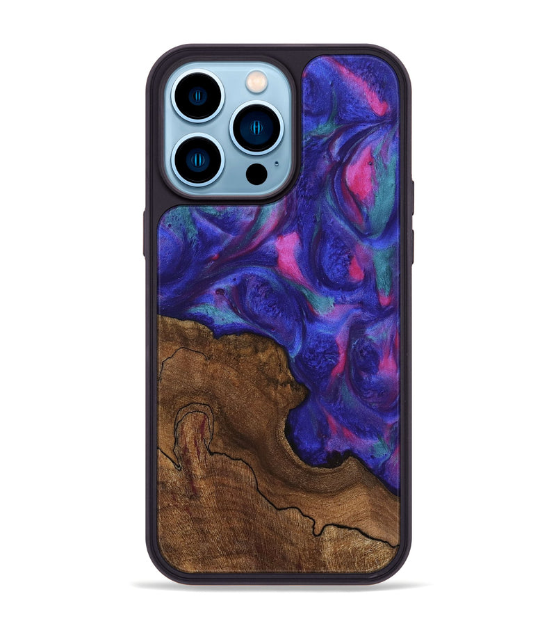 iPhone 14 Pro Max Wood Phone Case - Freeman (Purple, 745628)