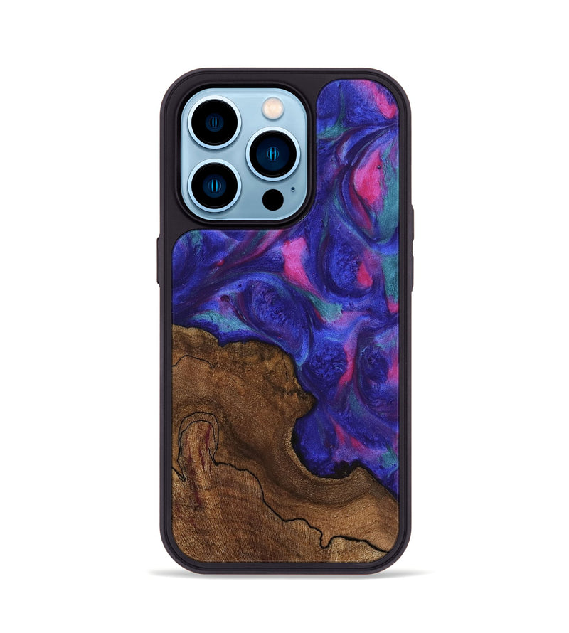 iPhone 14 Pro Wood Phone Case - Freeman (Purple, 745628)