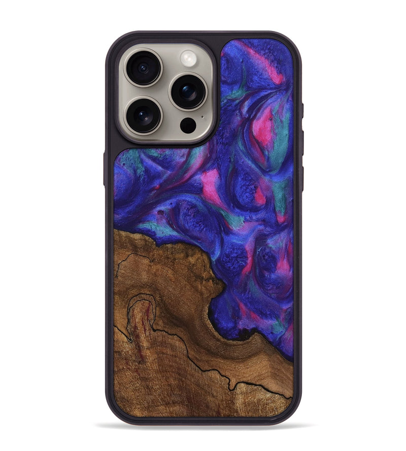 iPhone 15 Pro Max Wood Phone Case - Freeman (Purple, 745628)