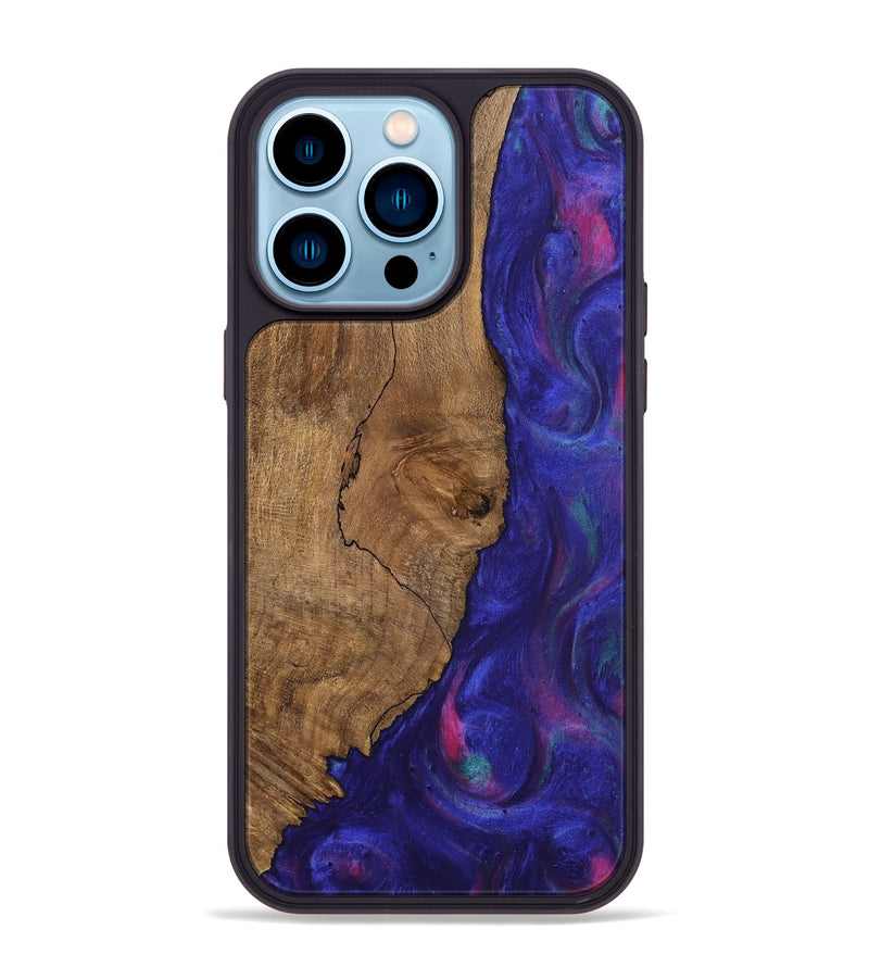 iPhone 14 Pro Max Wood Phone Case - Shayne (Purple, 745629)