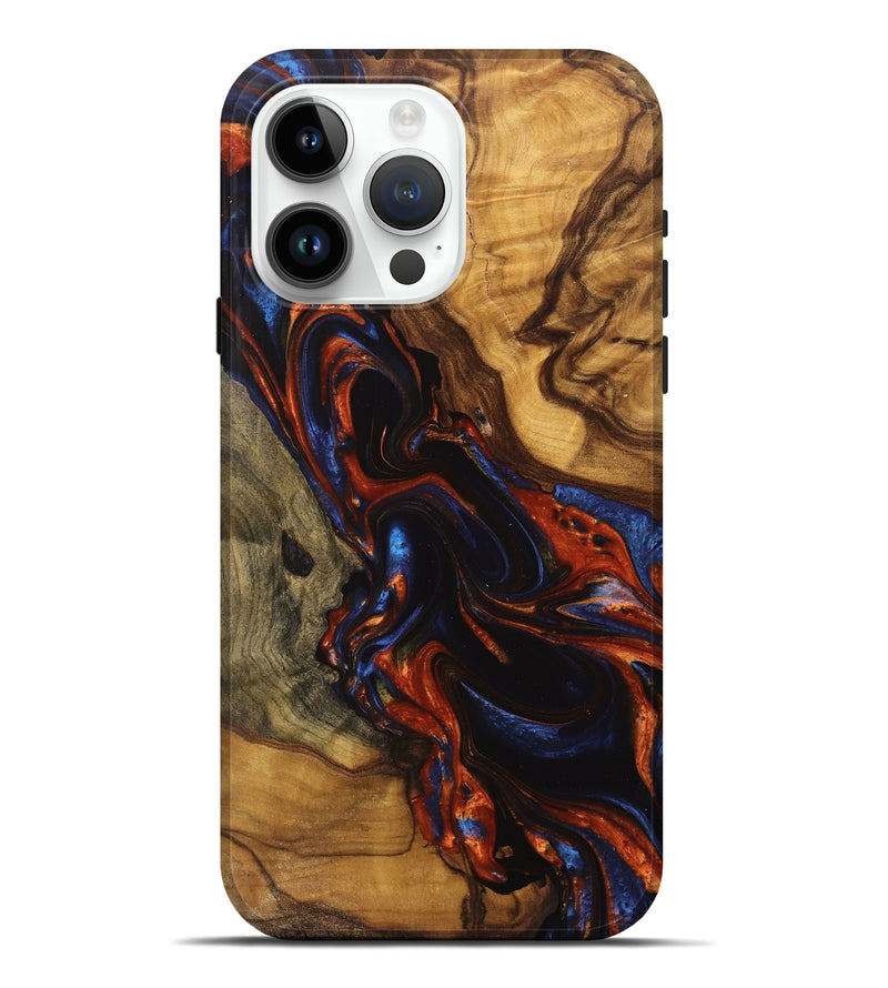 iPhone 15 Pro Max Wood Live Edge Phone Case - Leah (Red, 745663)