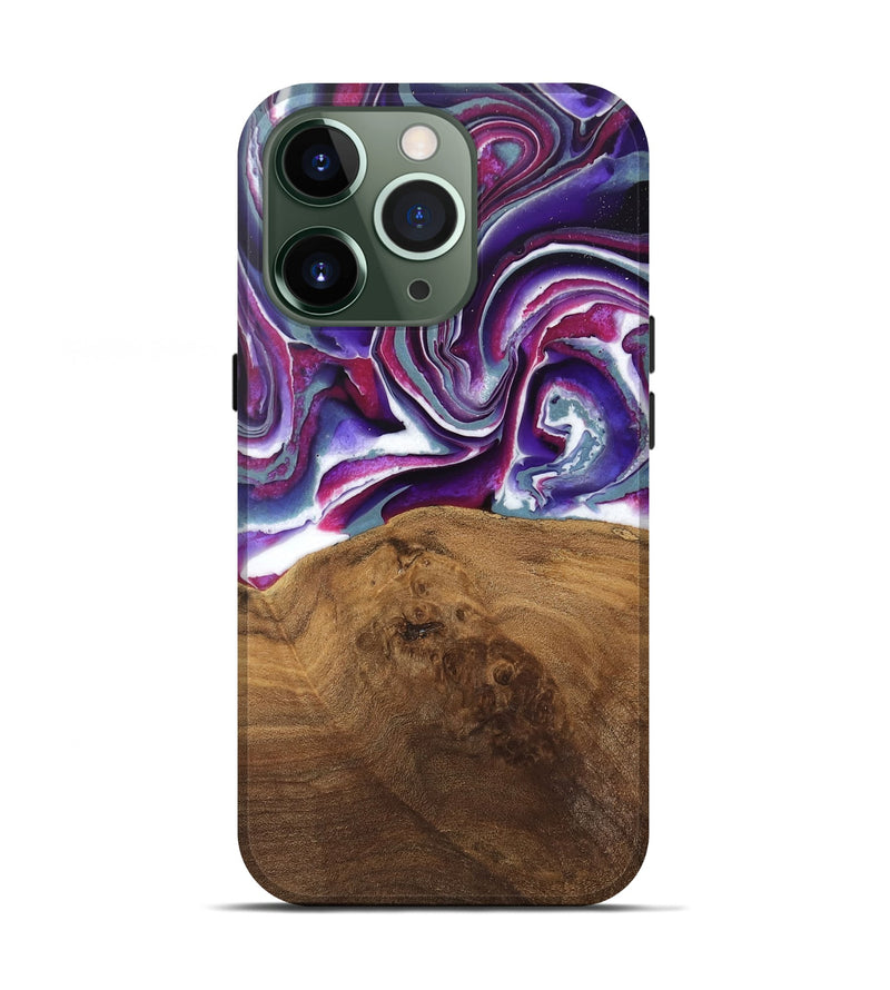 iPhone 13 Pro Wood Live Edge Phone Case - Shawna (Purple, 745665)