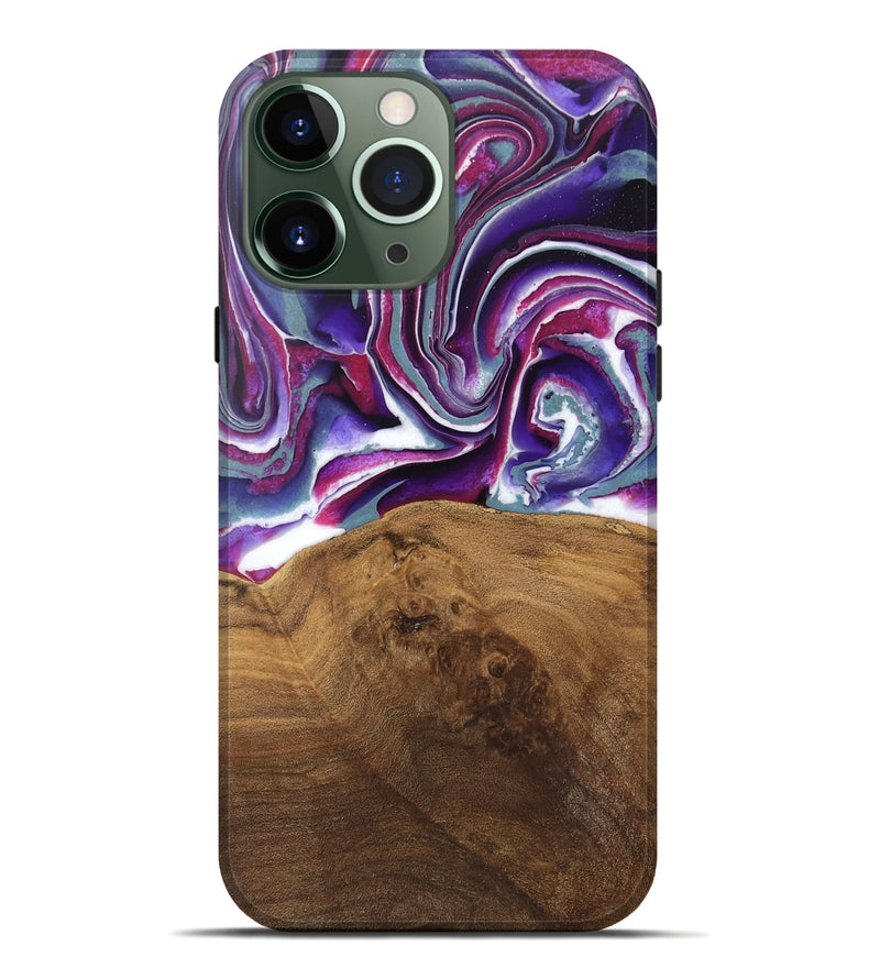 iPhone 13 Pro Max Wood Live Edge Phone Case - Shawna (Purple, 745665)