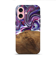 iPhone 16 Wood Live Edge Phone Case - Shawna (Purple, 745665)