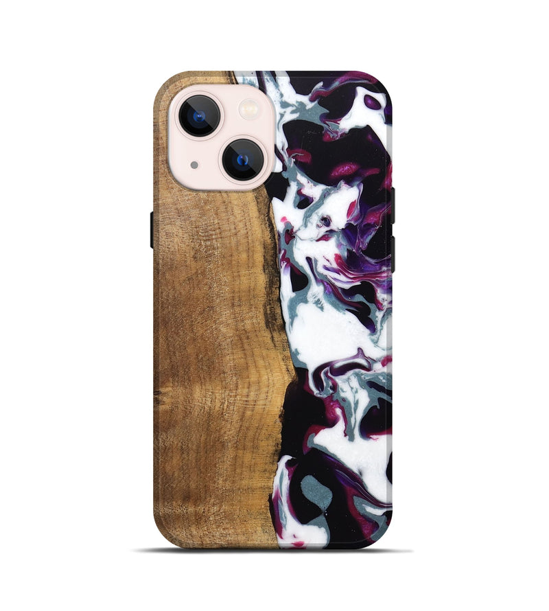 iPhone 13 mini Wood Live Edge Phone Case - Retta (Purple, 745666)