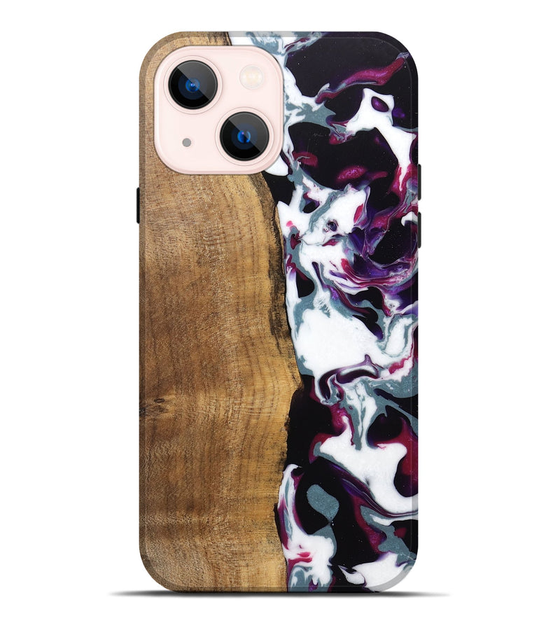 iPhone 14 Plus Wood Live Edge Phone Case - Retta (Purple, 745666)