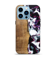 iPhone 14 Pro Wood Live Edge Phone Case - Retta (Purple, 745666)