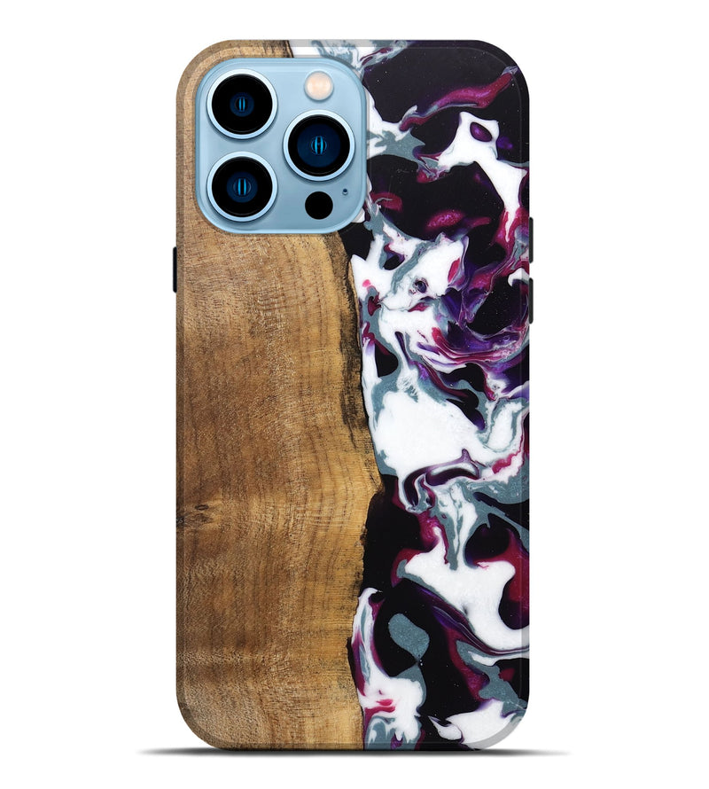 iPhone 14 Pro Max Wood Live Edge Phone Case - Retta (Purple, 745666)