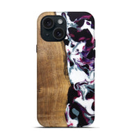 iPhone 15 Wood Live Edge Phone Case - Retta (Purple, 745666)