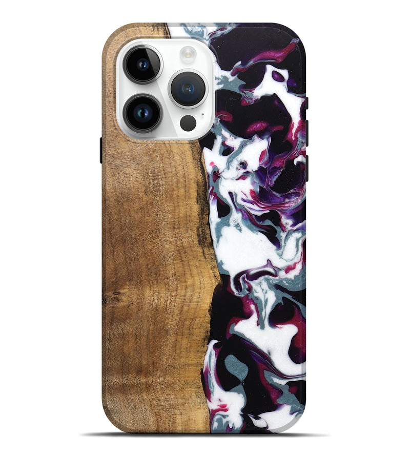 iPhone 15 Pro Max Wood Live Edge Phone Case - Retta (Purple, 745666)