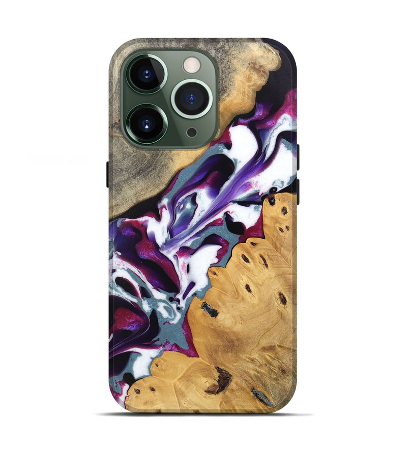 iPhone 13 Pro Wood Live Edge Phone Case - Naomi (Purple, 745667)