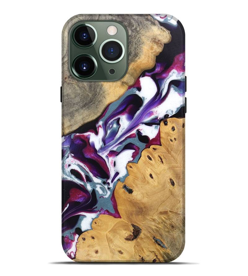 iPhone 13 Pro Max Wood Live Edge Phone Case - Naomi (Purple, 745667)