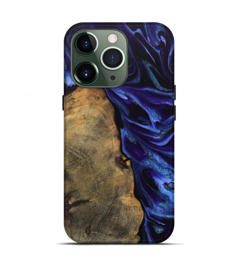 iPhone 13 Pro Wood Live Edge Phone Case - Cherry (Purple, 745670)