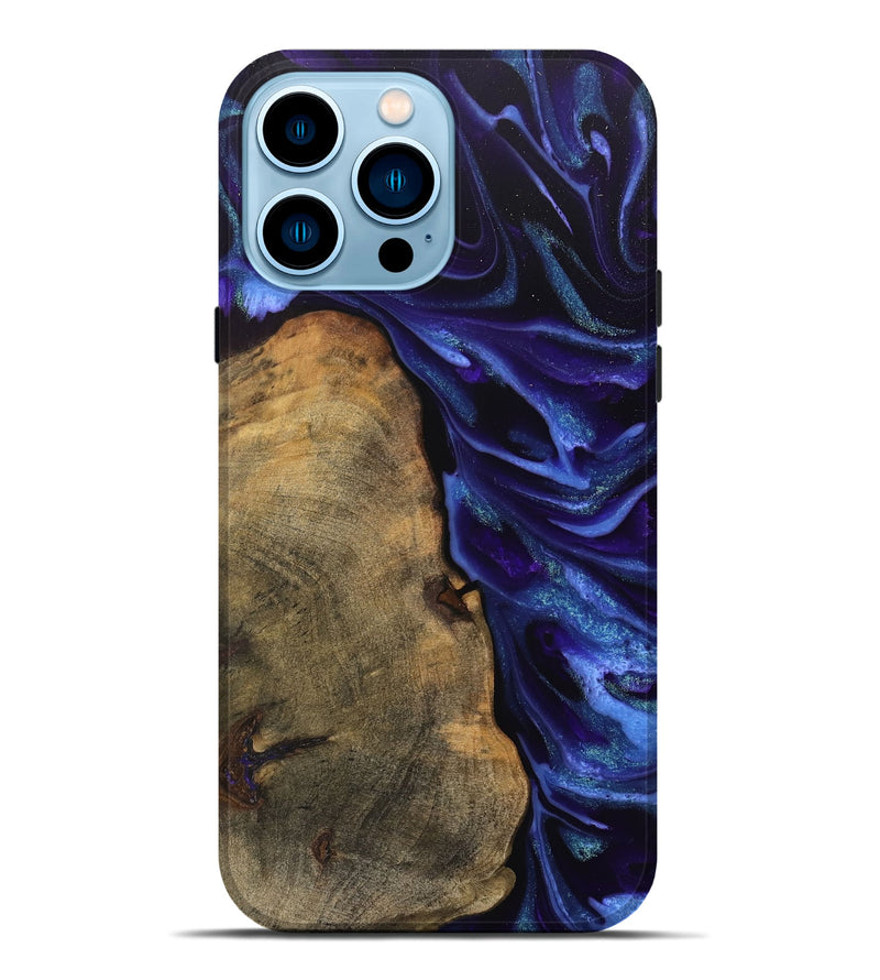 iPhone 14 Pro Max Wood Live Edge Phone Case - Cherry (Purple, 745670)