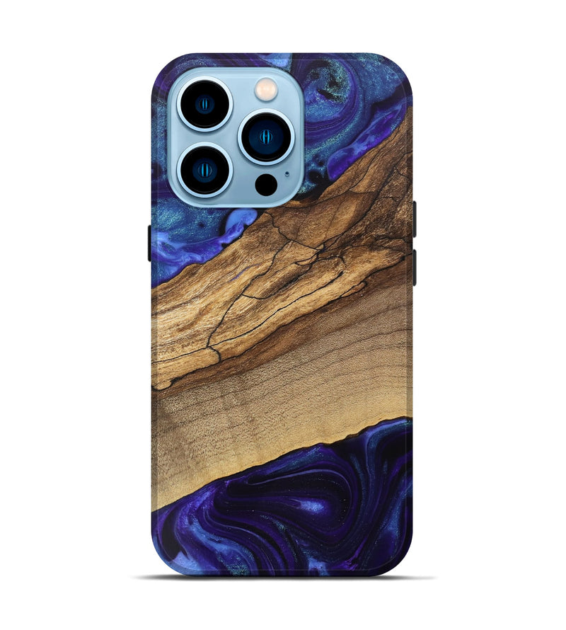 iPhone 14 Pro Wood Live Edge Phone Case - Petra (Purple, 745672)