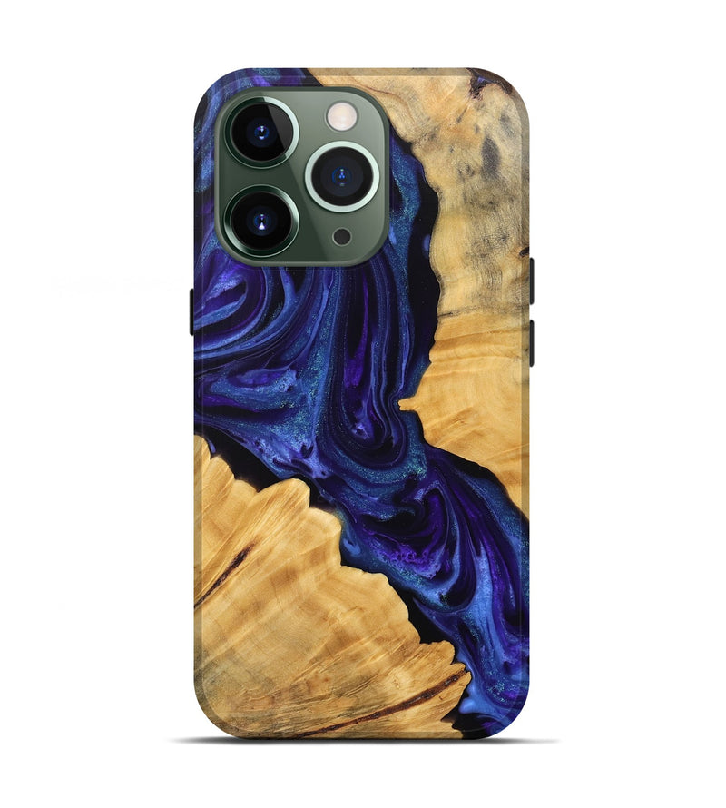 iPhone 13 Pro Wood Live Edge Phone Case - Laura (Purple, 745673)