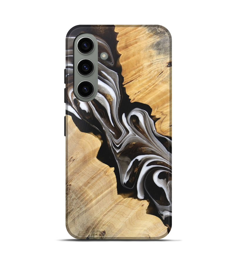 Galaxy S24 Wood Live Edge Phone Case - Winston (Black & White, 745676)