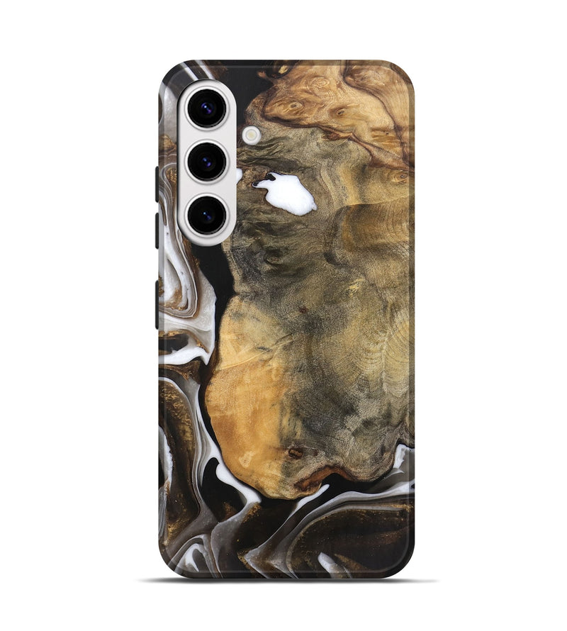 Galaxy S25 Wood Live Edge Phone Case - Katlin (Black & White, 745677)