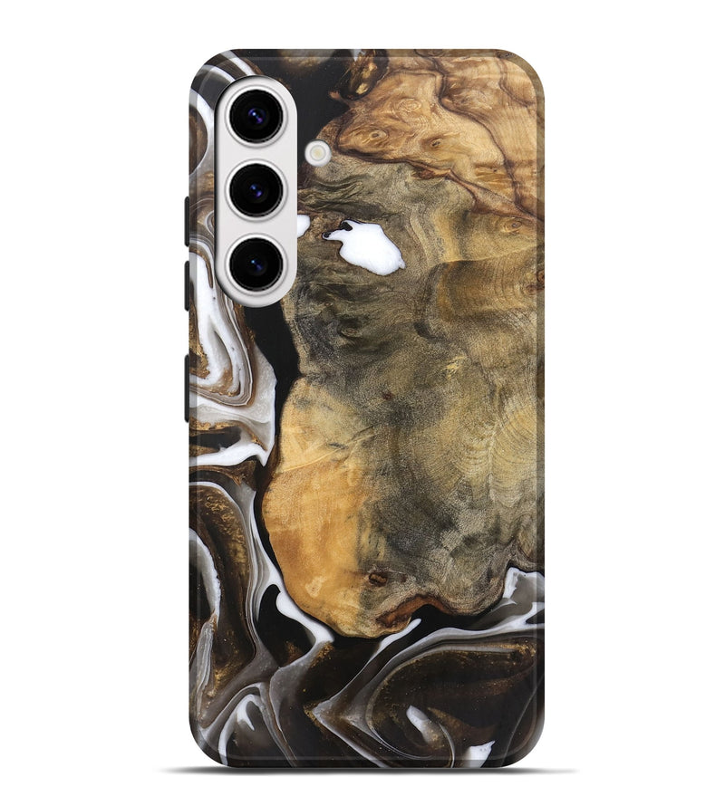 Galaxy S25 Plus Wood Live Edge Phone Case - Katlin (Black & White, 745677)