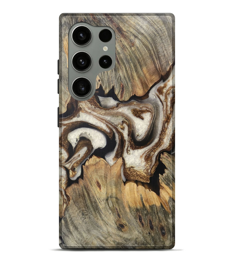 Galaxy S24 Ultra Wood Live Edge Phone Case - Claudie (Black & White, 745683)