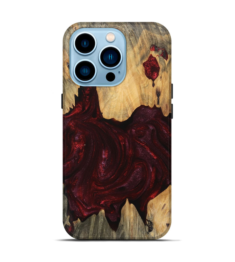 iPhone 14 Pro Wood Live Edge Phone Case - Jaziel (Red, 745688)