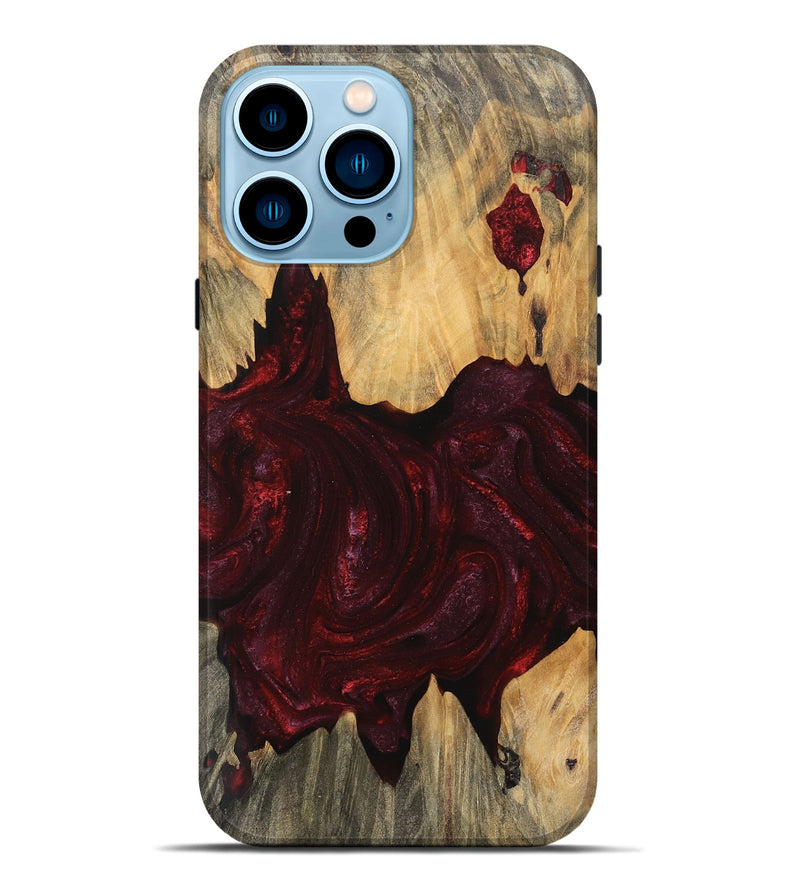 iPhone 14 Pro Max Wood Live Edge Phone Case - Jaziel (Red, 745688)