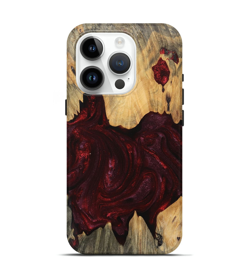 iPhone 15 Pro Wood Live Edge Phone Case - Jaziel (Red, 745688)