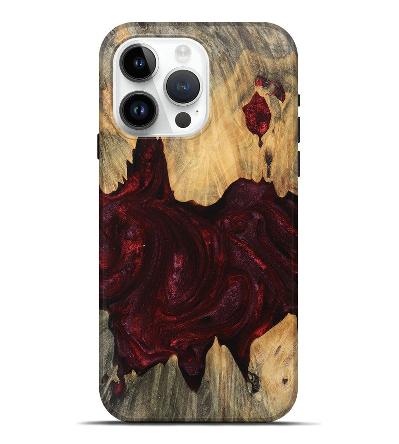 iPhone 15 Pro Max Wood Live Edge Phone Case - Jaziel (Red, 745688)