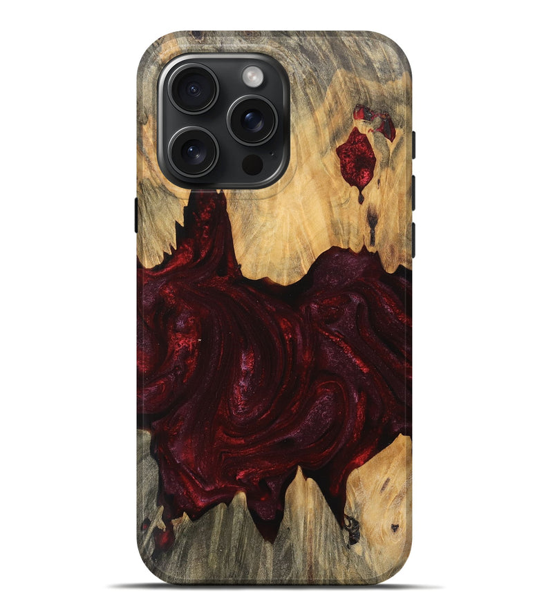 iPhone 16 Pro Max Wood Live Edge Phone Case - Jaziel (Red, 745688)